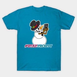 Stay Frosty Holiday Social Snowman T-Shirt